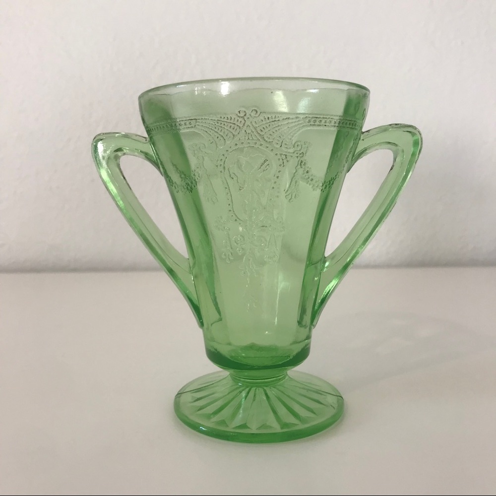 Cameo Green Depression Glass Cup